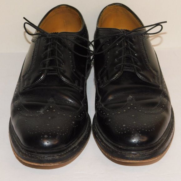 Stafford Men\'s Leather Wingtip Cap Toe Dress Shoes Black Size 8 1/2M main image 6
